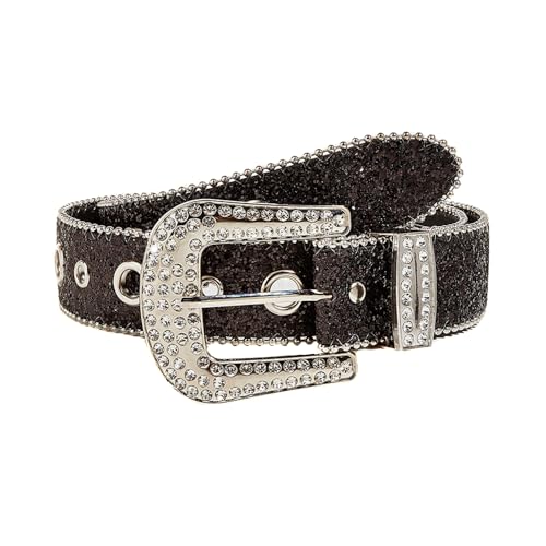 QKEPCY Damen Strass Gürtel Kristall Strass Taille Gürtel Mode Eleganter Strassgürtel Damen Gürtel mit Strasssteinen für Kleider Hosen Jeans Mode Gürtel(Schwarz) von QKEPCY