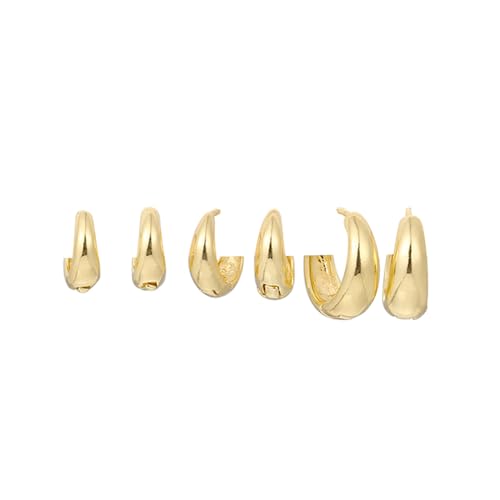 QKEPCY Gold Creolen Ohrringe Set, 3Pcs Creolen Gold Kleine für Damen, Hypoallergen Knorpel Huggie Creolen Twist Piercing Ohrringe Schmuckgeschenk für Damen Mädchen von QKEPCY