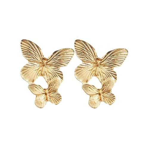 QKEPCY Goldene Ohrringe Damen Handmade Schmetterling-Ohrringe Simulierte Gold-Ohrringe Earrings Modeschmuck für Frauen und Mädchen QKEPCY Goldene Ohrringe Damen Handmade Schmetterling-Ohrringe Simulierte Gold-Ohrringe Earrings Modeschmuck für Frauen und Mädchen von QKEPCY