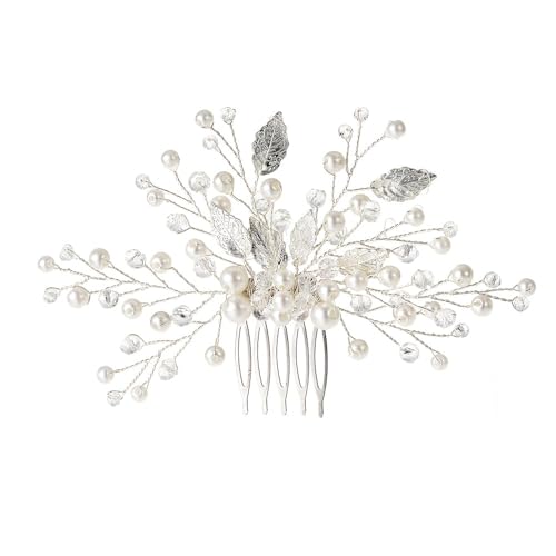 Qkepcy Elegante Haarspangen Set Mit Perlen Und Blüten Design 5 Stück Haarnadeln Für Hochzeiten Und Besondere Anlässe Goldene Haarpins Für Frauen Haarschmuck Accessoires von QKEPCY