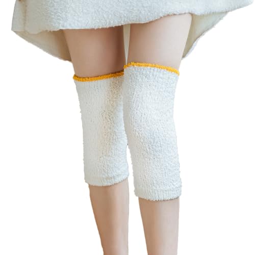 QKEPCY Kniewärmer für Damen Rutschfest Winter Warm Thermo-Knielinge Sleeve Elastisch Knieschützer Beinwärmer Knie-Wärmer Thermische Kniekompression Ärmel für Fußball Tanzen Yoga Sport von QKEPCY