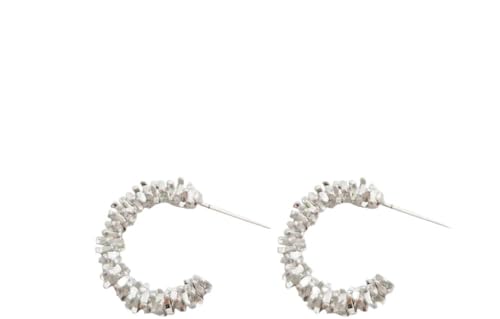 QKEPCY Strukturierte Creolen Ohrringe Metallisch Texturiert Klein Elegant Minimalistisch Damen Schmuck Hochwertig Kreisform Stilvoll von QKEPCY