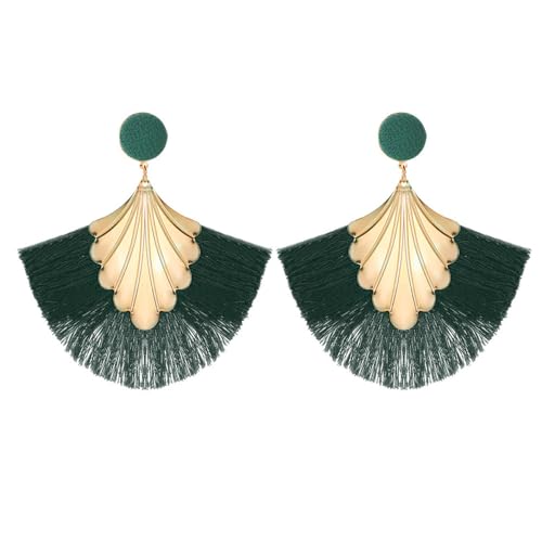 QKEPCY Ohrringe Damen Lange Quaste Fächer Ohrringe Quaste Tropfen Ohrringe Boho Ohrringe Metall Hypoallergene Leichte Aussage Ohrstecker Festival Schmuck für Frauen und Mädchen QKEPCY Ohrringe Damen Lange Quaste Fächer Ohrringe Quaste Tropfen Ohrringe Boho Ohrringe Metall Hypoallergene Leichte Aussage Ohrstecker Festival Schmuck für Frauen und Mädchen von QKEPCY