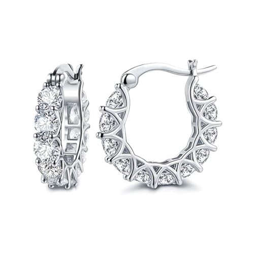 QKEPCY Ohrringe für Damen Creolen Ohrringe mit Zirkonia Braut-Anhänger Ohrringe Hypoallergen Ohrringe Weihnachten Schmuck Hoop Earrings Geschenke für Damen-Schmuck von QKEPCY