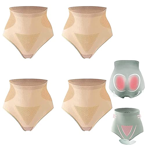 QKKO Merira Graphene Honeycomb Vaginal Tightening & Body Shaping Slips, SLIMORYPRO Slimlift Graphene Honeycomb Unterwäsche Damen (4pcs-Skin,M(80-110lb)) von QKKO