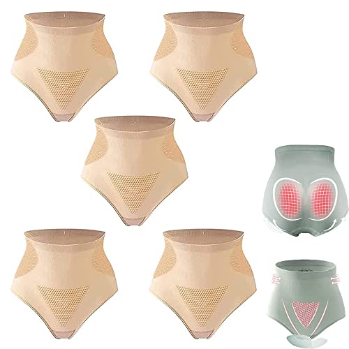 QKKO Merira Graphene Honeycomb Vaginal Tightening & Body Shaping Slips, SLIMORYPRO Slimlift Graphene Honeycomb Unterwäsche Damen (5pcs-Skin,XXL(140-187)) von QKKO