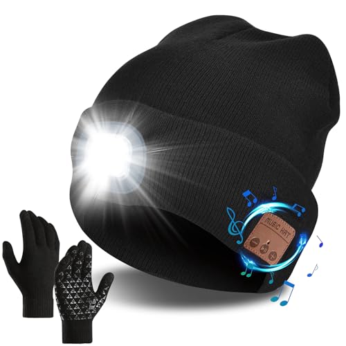 QKTYB Kabellose Bluetooth Beanie Mütze mit LED Stirnlampe V5.0 Touchscreen Handschuhe USB Wiederaufladbar Musik Hut Waschbar für Herren Damen Laufen Skifahren Wandern Camping Radfahren QKTYB Kabellose Bluetooth Beanie Mütze mit LED Stirnlampe V5.0 Touchscreen Handschuhe USB Wiederaufladbar Musik Hut Waschbar für Herren Damen Laufen Skifahren Wandern Camping Radfahren von QKTYB