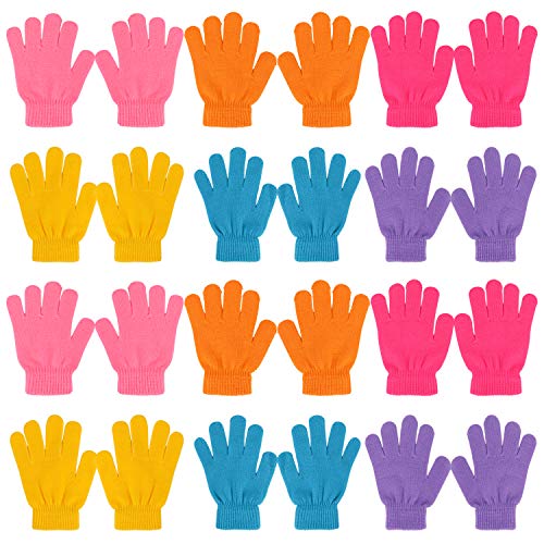 QKURT 12 Paare von Kinderhandschuhe, Magische Stretch Handschuhe Voller Finger Kinder Handschuhe für 3~6 Jahre alte Kinder Mädchen Jungen von QKURT