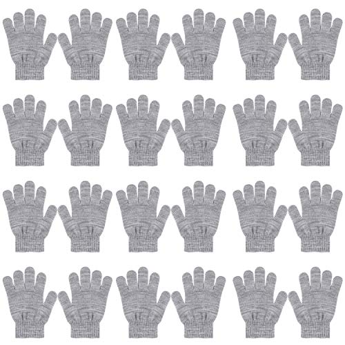 QKURT 12 Paare von Kinderhandschuhe, Magische Stretch Handschuhe Voller Finger Kinder Handschuhe für 5~13 Jahre alte Kinder Mädchen Jungen von QKURT