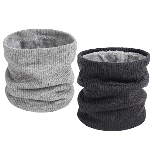 QKURT 2PCS Knitted Neckwarmer, Unisex Thermal Stricken Fleece gefüttert Gaiter Schal für GehenLaufski Outdoor Täglicher Verschleiß von QKURT