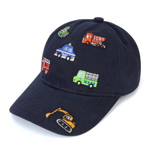 QKURT Baseballkappe für Kinder, Sommer-Anglerhut Sonnenhut, Strandkappe mit Sonnenschutz, Fischerhut mit süßem Automuster für Jungen im Alter von 3–8 Jahren von QKURT