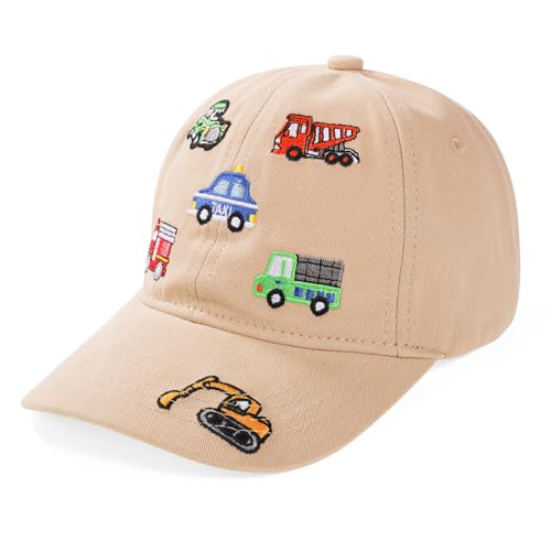 QKURT Baseballkappe für Kinder, Sommer-Anglerhut Sonnenhut, Strandkappe mit Sonnenschutz, Fischerhut mit süßem Automuster für Jungen im Alter von 3–8 Jahren von QKURT