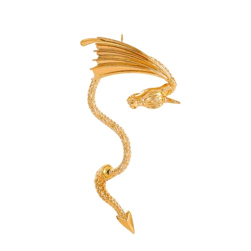 QLUYCKW Vintage-Drachen-Ohrmanschette, Wickelohrringe, einzigartig, schick, Punk, Gold, antiker Drache, Legierung, Statement-Ohrringe, Party, Cosplay, Schmuck für Damen und Herren, Zink, Kein QLUYCKW Vintage-Drachen-Ohrmanschette, Wickelohrringe, einzigartig, schick, Punk, Gold, antiker Drache, Legierung, Statement-Ohrringe, Party, Cosplay, Schmuck für Damen und Herren, Zink, Kein von QLUYCKW
