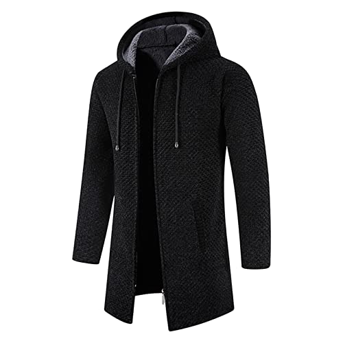 QLXYYFC Kapuze Wintermantel Herren gefüttert mit Stehkragen Steppjacke Winddicht Winterjacke Business Überzieher Schlank Freizeitjacke Wanderjacke Softshelljacke Kapuzenjacke outdoorjacke Übergangsjac von QLXYYFC