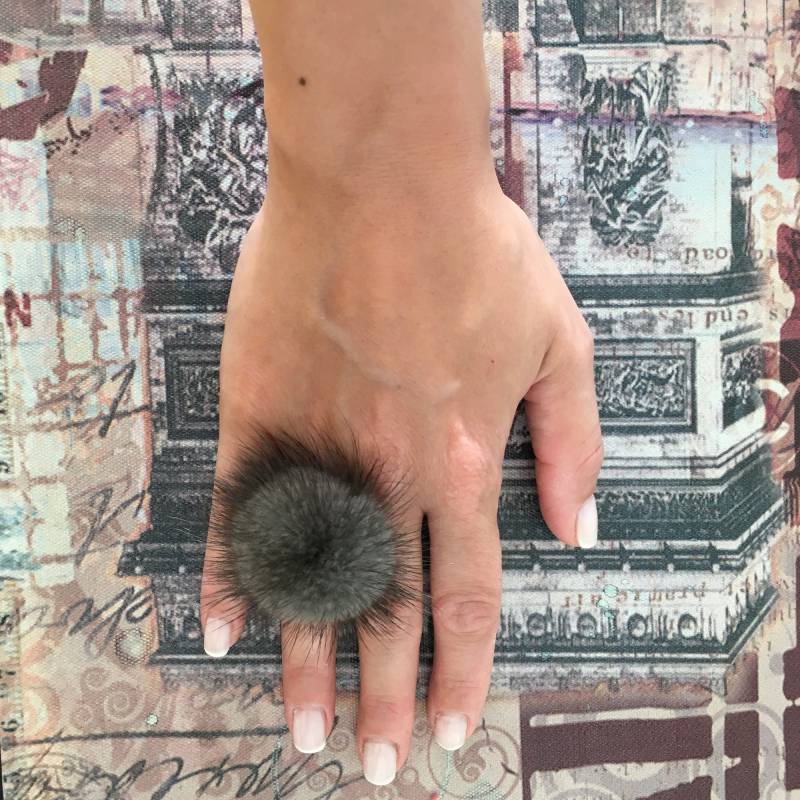 Fellbommel Ring. Blau Iris Nerz Bommelring, Fingerring Aus Echtem Nerzleder. Echt Fell Ring Fellbommel Ring. Blau Iris Nerz Bommelring, Fingerring Aus Echtem Nerzleder. Echt Fell Ring von QLeathercom