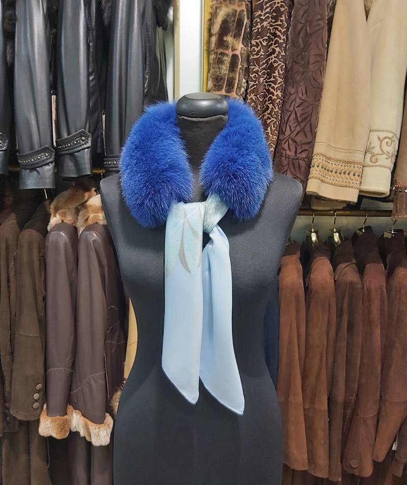 Fuchshalsband Mit Wickel. Abnehmbare Wickeln. Dunkel Blauer Fuchs Pelz Baby Kragen Fuchshalsband Mit Wickel. Abnehmbare Wickeln. Dunkel Blauer Fuchs Pelz Baby Kragen von QLeathercom