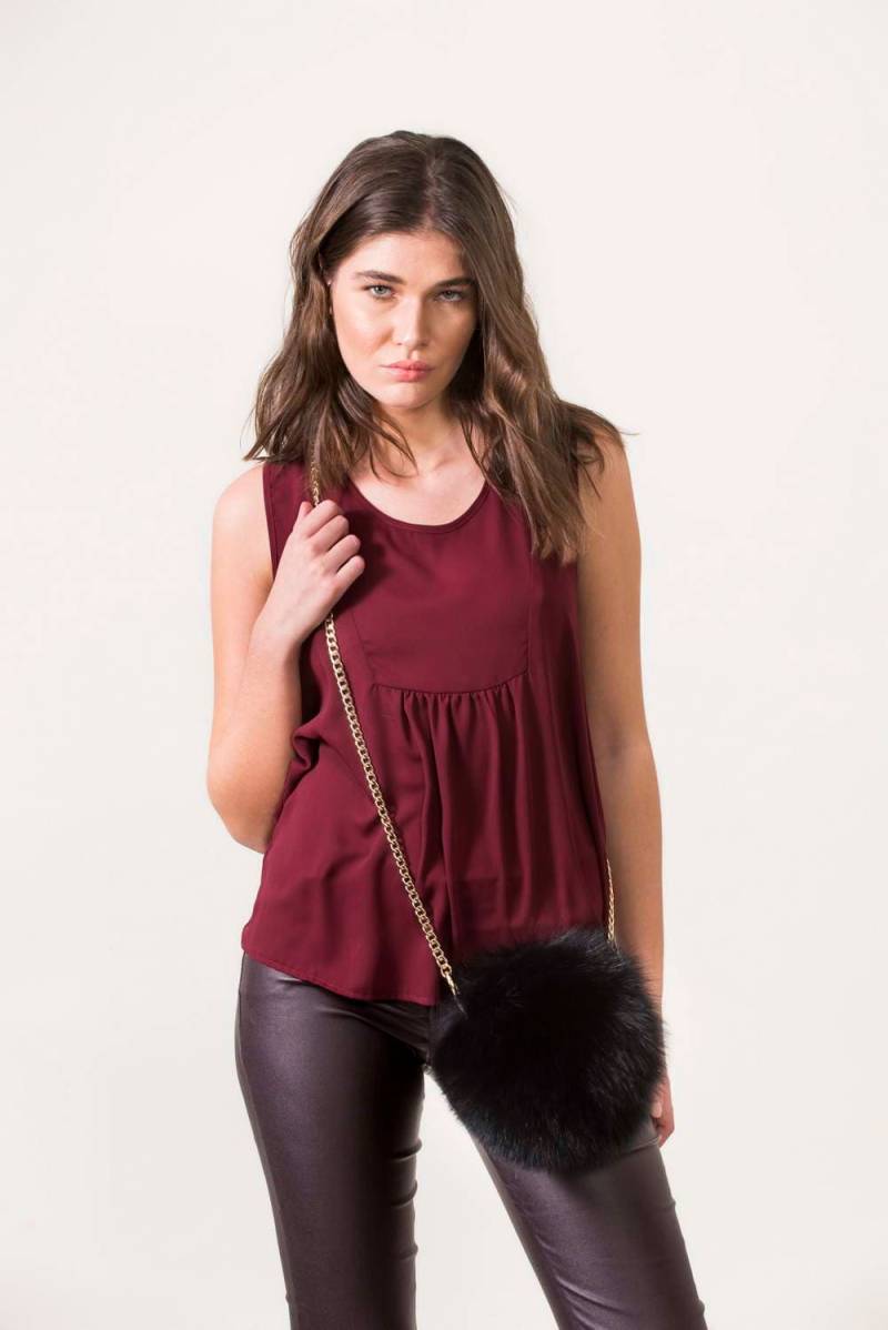 Pelzballtasche, Crossbody Und Handtasche, Schwarze Fuchs Pompom Tasche, Abnehmbare Kette Pelzballtasche, Crossbody Und Handtasche, Schwarze Fuchs Pompom Tasche, Abnehmbare Kette von QLeathercom