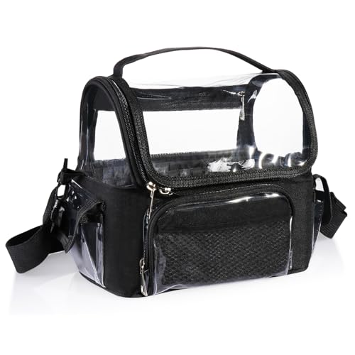 QLoztyse Transparente Make-up-Pinsel-Organizer – professionelle Make-up-Pinsel-Tasche, Kosmetik-Aufbewahrungskoffer mit verstellbaren Trennwänden und Gurt, Transparent, 11.03*7.09*8.67inches, Modern QLoztyse Transparente Make-up-Pinsel-Organizer – professionelle Make-up-Pinsel-Tasche, Kosmetik-Aufbewahrungskoffer mit verstellbaren Trennwänden und Gurt, Transparent, 11.03*7.09*8.67inches, Modern von QLoztyse