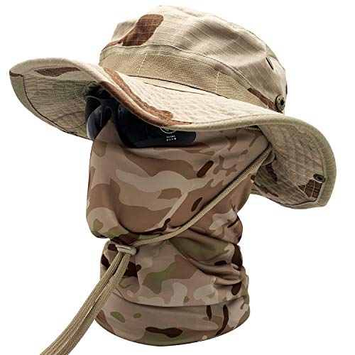 QMFIVE Gläser Taktische Boonie Hut Schal Unisex Camouflage Abgerundete Hut Fischer (TP-DC) von QMFIVE