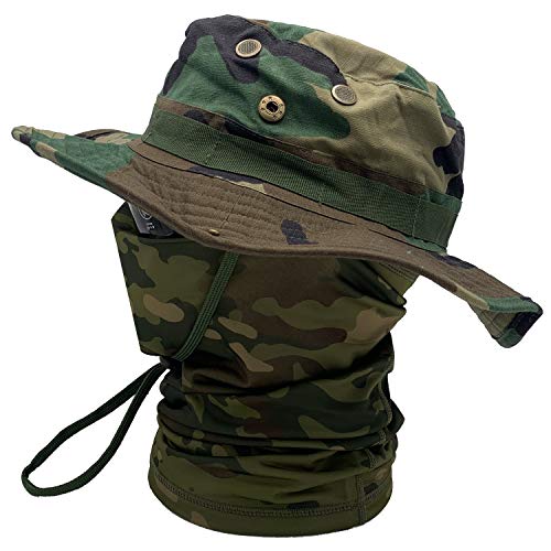 QMFIVE Gläser Taktische Boonie Hut Schal Unisex Camouflage Abgerundete Hut Fischer (TP-WL) von QMFIVE