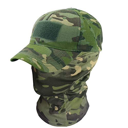 QMFIVE Outdoor Multicolor Sonnenschutz Chapeau Hut and Taktische Sturmhauben Maske für Tactical Airsoft Paintball Aufstieg Camping (ODCP) von QMFIVE