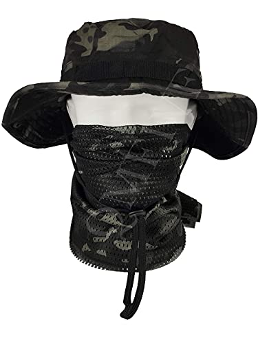 QMFIVE Taktische Boonie Hut Schal Unisex Camouflage Abgerundete Hut Fischer für Tactical Airsoft Paintball Aufstieg Camping (A-BC, 1) von QMFIVE