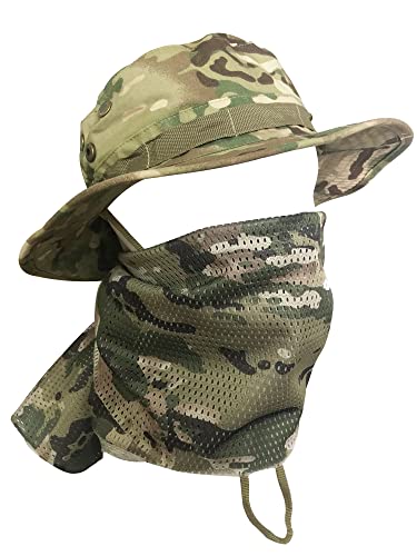 QMFIVE Taktische Boonie Hut Schal Unisex Camouflage Abgerundete Hut Fischer für Tactical Airsoft Paintball Aufstieg Camping (A-MC, 1) von QMFIVE