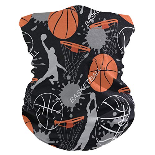 QMIN Stirnband Sport Basketball Spieler Muster Bandana Gesicht Sonnenschutz Maske Hals Gaiter Magic Schal Sturmhaube Kopfbedeckung für Damen Herren Jungen Mädchen von QMIN