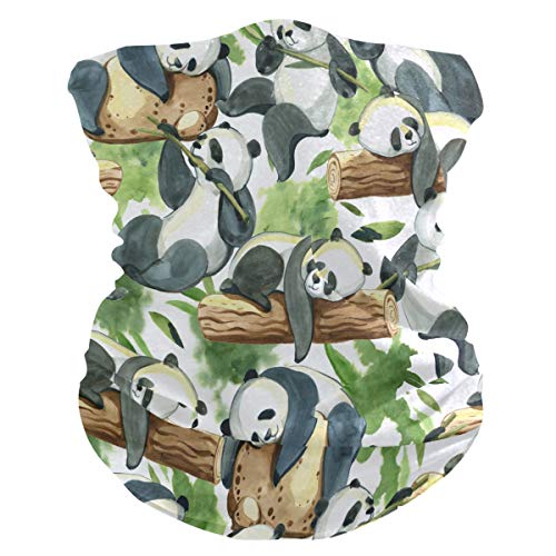 QMIN Stirnband süß lustig Tier Pandabaum Kunst Bandana Gesicht Sonnenschutz Maske Hals Gaiter Magic Schal Sturmhaube Kopfbedeckung für Damen Herren Jungen Mädchen von QMIN