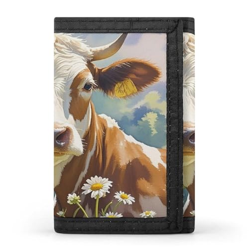QMKFWT Aquarell-Geldbörse mit Kuh- und Gänseblümchen-Motiv, lässig, Kreditkartenhalter, Premium-Dokumenten-Organizer für Damen und Herren QMKFWT Aquarell-Geldbörse mit Kuh- und Gänseblümchen-Motiv, lässig, Kreditkartenhalter, Premium-Dokumenten-Organizer für Damen und Herren von QMKFWT