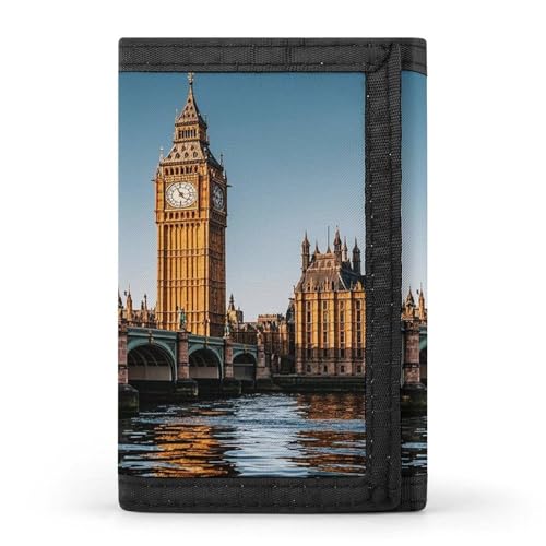 QMKFWT Big Ben And Houses of Parliament Riverside Casual Wallet Credit Card Holder Premium Document Organizer Case for Men And Women von QMKFWT
