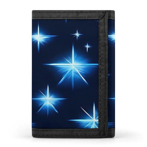 QMKFWT Cartoon Blue Star Casual Wallet Credit Card Holder Premium Document Organizer Case for Men And Women von QMKFWT