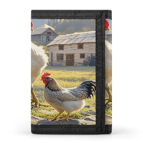 QMKFWT Chickens And Farm Casual Wallet Credit Card Holder Premium Document Organizer Case for Men And Women von QMKFWT