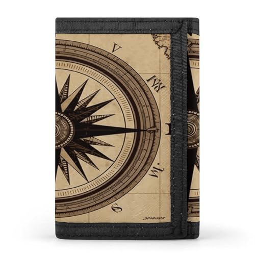 QMKFWT Compass Wind Road Map Casual Wallet Credit Card Holder Premium Document Organizer Case for Men And Women von QMKFWT