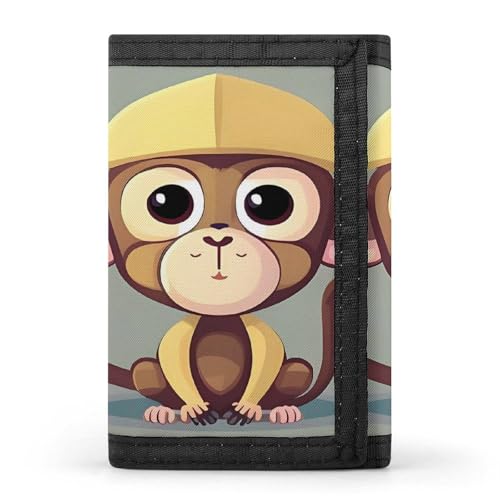 QMKFWT Cute Monkey Casual Wallet Credit Card Holder Premium Document Organizer Case for Men And Women von QMKFWT