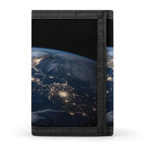 QMKFWT Earth from The Outer Space Casual Wallet Credit Card Holder Premium Document Organizer Case for Men And Women von QMKFWT