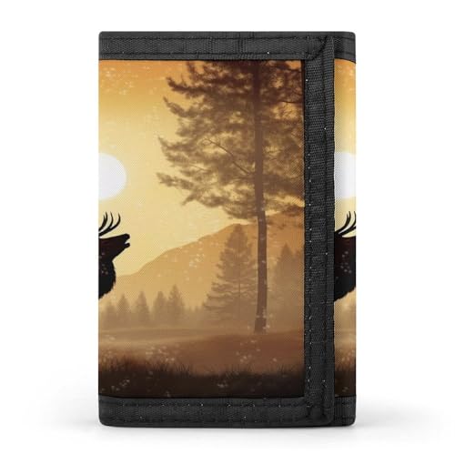QMKFWT Elch Artwork Casual Wallet Kreditkartenetui Premium Dokument Organizer Etui für Männer und Frauen von QMKFWT