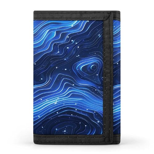 QMKFWT Electric Blue Pattern Casual Wallet Credit Card Holder Premium Document Organizer Case for Men And Women von QMKFWT
