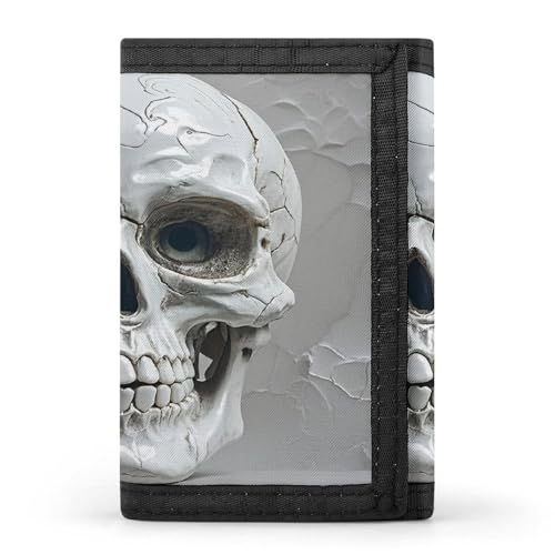 QMKFWT Geldbörse mit Totenkopf-Grafik, lässig, Kreditkartenhalter, Premium-Dokumenten-Organizer, für Damen und Herren, Weiß und Grau QMKFWT Geldbörse mit Totenkopf-Grafik, lässig, Kreditkartenhalter, Premium-Dokumenten-Organizer, für Damen und Herren, Weiß und Grau von QMKFWT