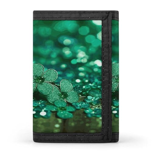 QMKFWT Green Sparkly Spring Casual Wallet Credit Card Holder Premium Document Organizer Case for Men And Women von QMKFWT