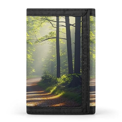 QMKFWT Green Under The Sunshine Casual Wallet Credit Card Holder Premium Document Organizer Case for Men And Women von QMKFWT