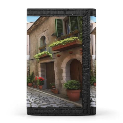QMKFWT Italian Town Street Casual Wallet Credit Card Holder Premium Document Organizer Case for Men And Women von QMKFWT