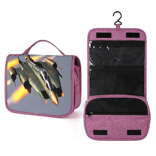 QMKFWT Jet Fighters Kulturbeutel, wasserdicht, Make-up-Tasche mit Aufhängehaken, Kosmetiktasche für Damen, Reiseutensilien von QMKFWT
