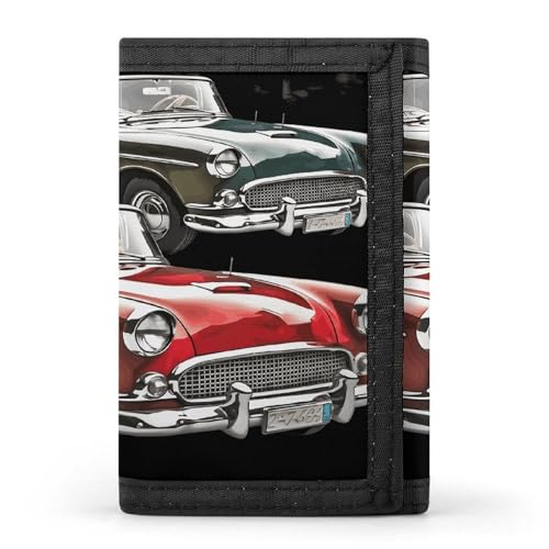 QMKFWT Klassische Auto-Roadster-Geldbörse, altmodisch, lässig, Kreditkartenhalter, Premium-Dokumenten-Organizer, Etui für Damen und Herren von QMKFWT