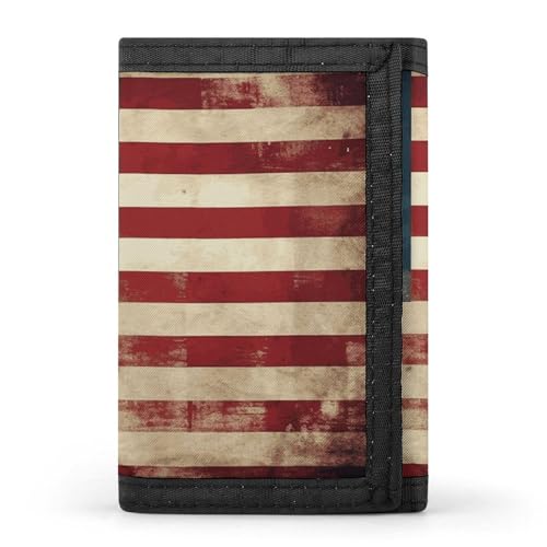 QMKFWT Klassische Geldbörse mit amerikanischer USA-Flagge, Kreditkartenhalter, Premium-Dokumenten-Organizer, Etui für Damen und Herren von QMKFWT