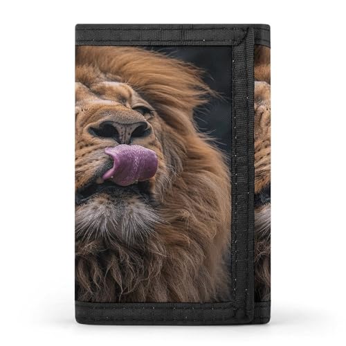 QMKFWT Lion Sticks Out Tongue Casual Wallet Kreditkartenetui Premium Dokument Organizer Etui für Männer und Frauen von QMKFWT