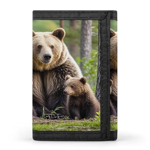 QMKFWT Mother Bear Cubs Casual Wallet Credit Card Holder Premium Document Organizer Case for Men And Women von QMKFWT