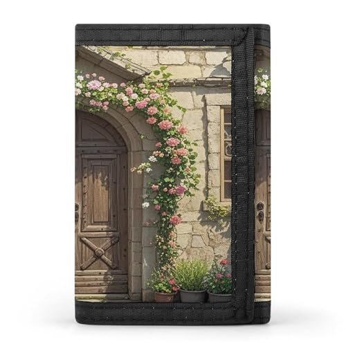 QMKFWT Old Wooden Door Casual Wallet Credit Card Holder Premium Document Organizer Case for Men And Women von QMKFWT