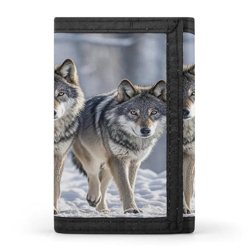 QMKFWT Pack of Wolves Casual Wallet Credit Card Holder Premium Document Organizer Case for Men And Women von QMKFWT