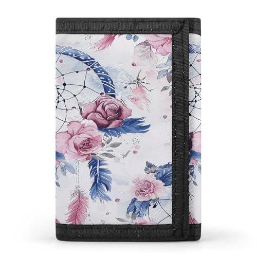 QMKFWT Peach Dream Catcher Casual Wallet Credit Card Holder Premium Document Organizer Case for Men And Women von QMKFWT